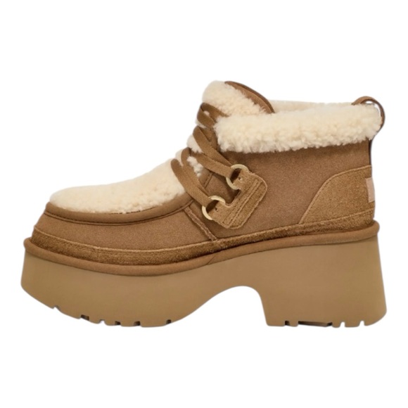 UGG CLASSIC NEW HEIGHTS LACE UP CHESTNUT SUEDE WOMEN'S BOOTS SIZE US 12. NEW - Picture 2 of 7